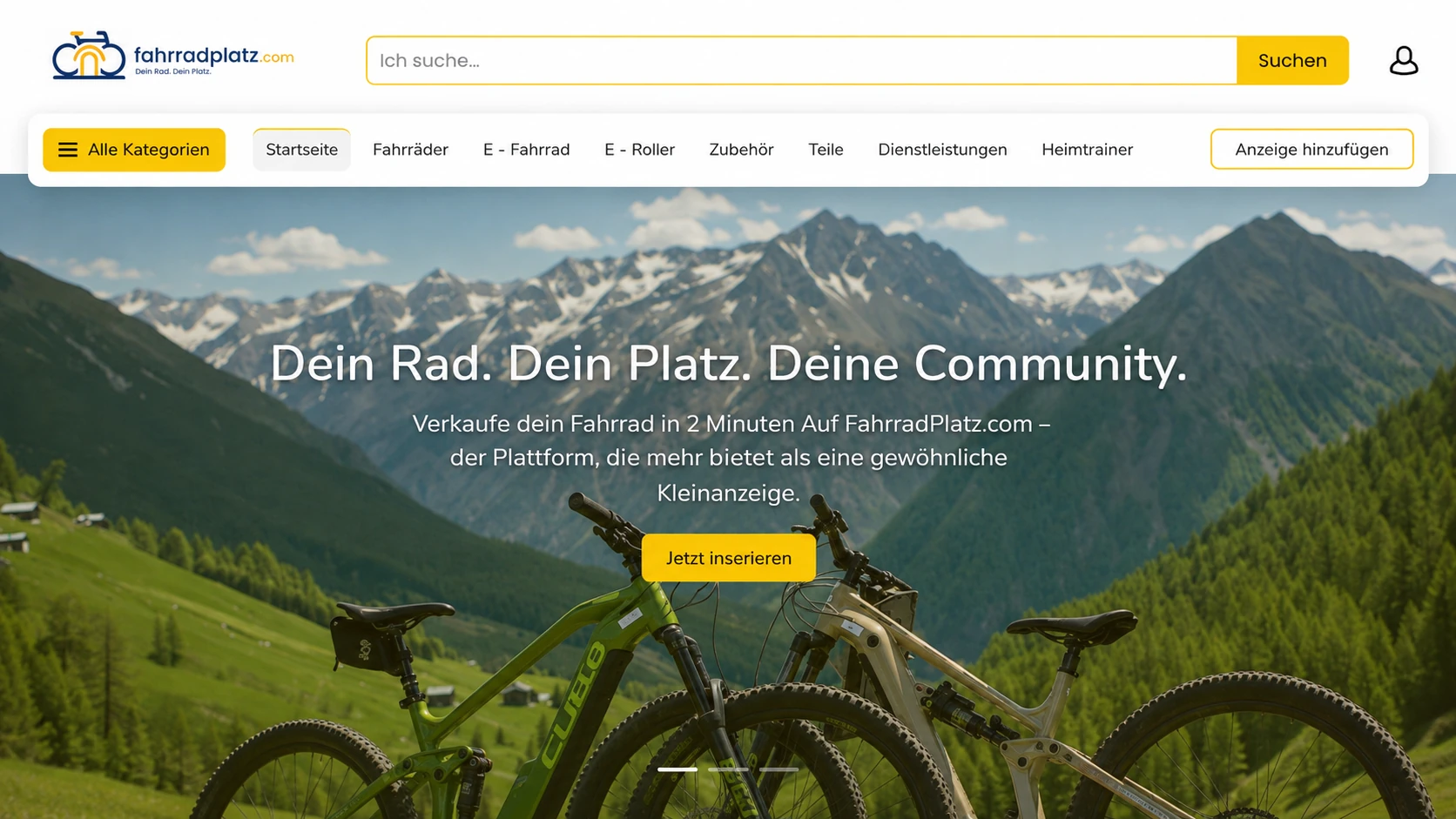 FahrradPlatz kerékpáros piactér főoldala